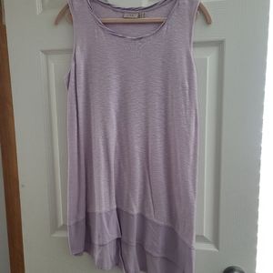 LOGO Lori Goldstein 1X Sweater Knit Tank Lavender